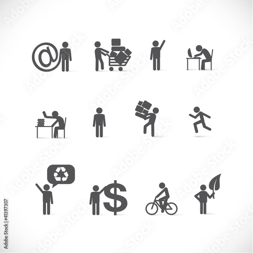 Vector: Business man in different situations - figure set Business man in different situations - figure set