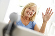 Senior woman using skype