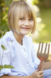 Young girl gardening