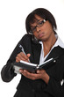 A busy black businesswoman.