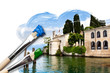 Foto: Gemälde eines historischen Gebäudes am Gardasee Gemälde eines historischen Gebäudes am Gardasee