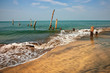 Photo: old jetty pillars in sea old jetty pillars in sea