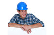 Smiling chap wearing a hardhat