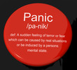 Panic Definition Button Showing Trauma Stress And Hysteria