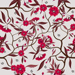 Vector: Decorative floral seamless pattern with red flowers. Decorative floral seamless pattern with red flowers.