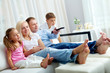 Watching television