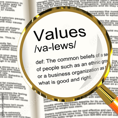 Illustration: Values Definition Magnifier Showing Principles Virtue And Morali Values Definition Magnifier Showing Principles Virtue And Morali