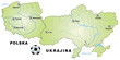 Fussballkarte Polen und Ukraine als Infografik