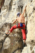 Climbing.