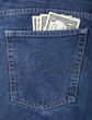 Money in a pocket of jeans Money in a pocket of jeans