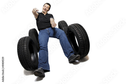 Photo: Driving new tires Driving new tires