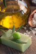 Natural spa setting with olive oil. Natural spa setting with olive oil.