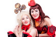 two queen of hearts and clubs