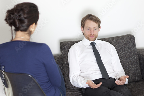 Photo: Businessman at psychoanalysis Businessman at psychoanalysis