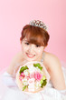 Beautiful asian woman dressed as a bride