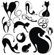 Set of  cat silhouettes