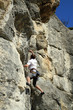 Climbing.