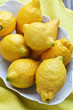 ripe lemons on a white plate ripe lemons on a white plate