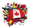 Canada Flag graffiti canadian love pop art illustration