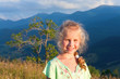 girl outdoor portrait in sunset sunlight