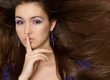Beautiful Woman. Amazing Brunette with flying hair.