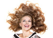 attractive smiling woman portrait on white background