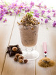 ice cream with chocolate and hazelnut