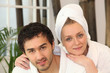 Young couple in a bathroom