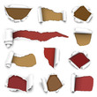 Сollection of torn paper. Vector illustration