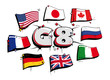 G8 The Group of Eight summit graffiti flags illustration G8 The Group of Eight summit graffiti flags illustration