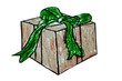 The Hand drawn of box gift isolated on white background