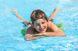 boy swimming in the pool