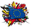 Europe Flag graffiti European Union pop art illustration Europe Flag graffiti European Union pop art illustration