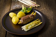 Asparagus full beefs olive of the calf