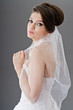 Bride in wedding dress in studio shooting