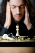 Chess player playing his game Chess player playing his game
