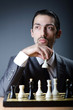 Chess player playing his game Chess player playing his game