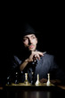 Chess player playing his game Chess player playing his game