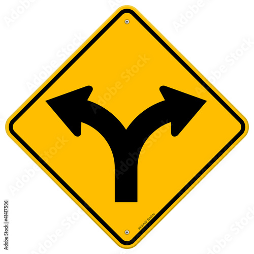 Vector: Fork in Road Sign Fork in Road Sign