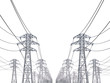 power line on a white background