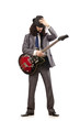 Young guitar player isolated on white Young guitar player isolated on white