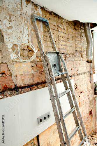Photo: demolition debris in kitchen interior construction demolition debris in kitchen interior construction
