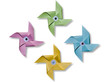 The Paper pinwheel isolated on blue background