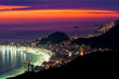 Night view of Copacabana beach in Rio de Janeiro