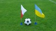 blowing flags polish and ukraine