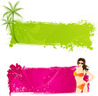 Two banners  with summer designs