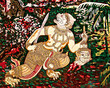 The Art of hanuman painting on wall