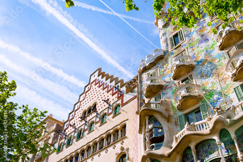 Photo: facades of Casa Batllo and Casa Ametller in Barcelona facades of Casa Batllo and Casa Ametller in Barcelona