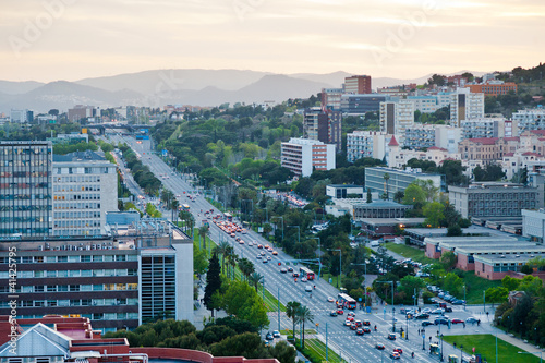 Photo: avenue Diagonal and Pedralbes Royal Palace in Barcelona avenue Diagonal and Pedralbes Royal Palace in Barcelona