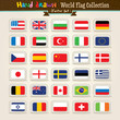 Vector Hand Draw World Flags Icon Set Vector Hand Draw World Flags Icon Set